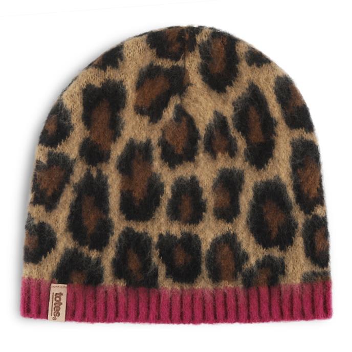 totes toasties® Ladies Cable Hat & Glove Gift Set Leopard / Black Mix Extra Image 3